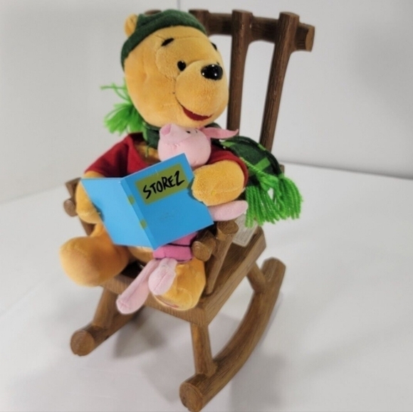 Gemmy Disney Christmas Winnie the Pooh Piglet Rocking Chair Twas The Night Music - Picture 1 of 12